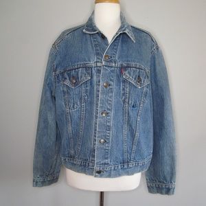 Vtg LEVI'S Trucker Denim Jacket 80s 90s Blue Acid Wash USA Made Men's L